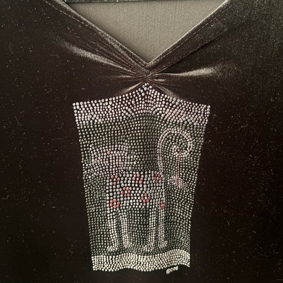 Vintage 90s Cite Maxi Dress Velvet Top Oversized Beaded Rhinestone Cat &Fish - Picture 2 of 6